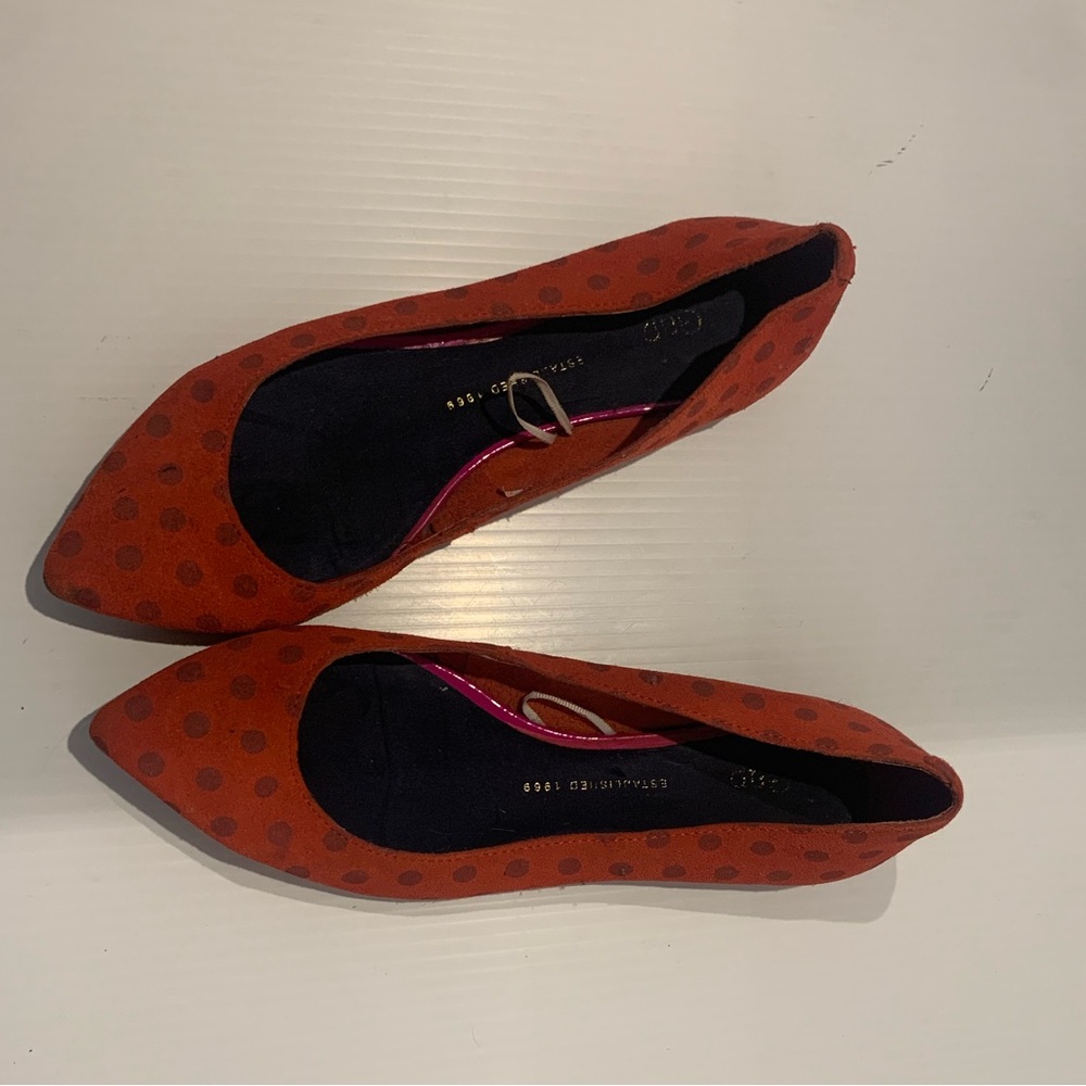 Vermillion Suede Flats GAP 1969 Size 8.5